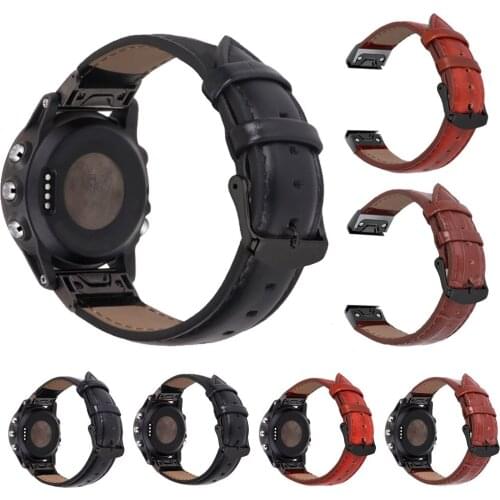 Quick Release Genuine Leather Watchband 20mm 22mm 26mm Watch Band For Garmin Forerunner 935 Wriststrap For Garmin Fenix5X Belt