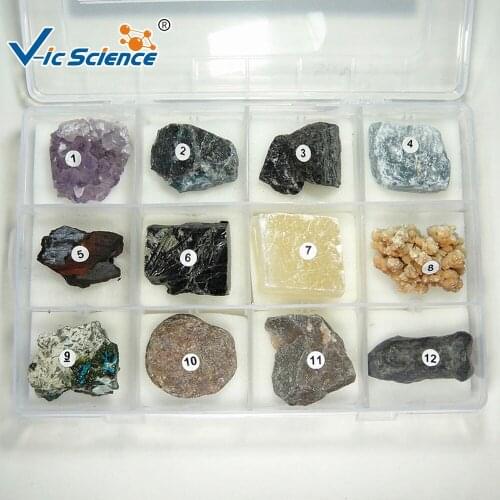 Geological research 12kind rock specimen Tianyan mineral specimen collection