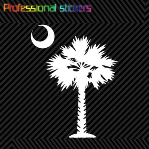 SC South Carolina Palmetto Tree Crescent Moon Sticker Die Cut Vinyl Stickers for Car, RV, Laptops, Motorcycles