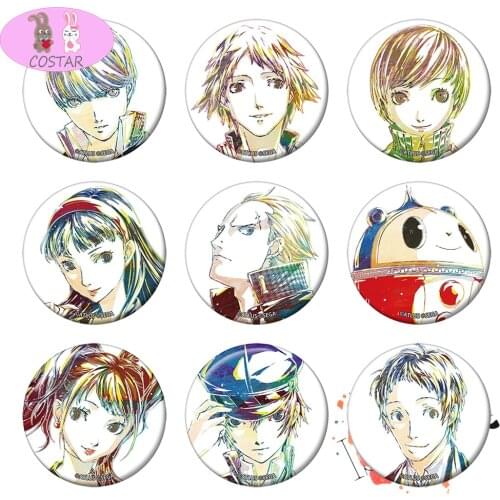 Shin Megami Tensei: Persona 4 Anime Badge P4 Souji Seta Amagi Yukiko Kujikawa Rise kuma Shirogane Naoto Metal Badge Brooch Pins