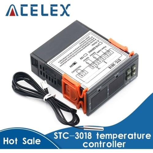 STC-3018 12V 24V 220V Digital Temperature Controller C/F Thermostat Relay 10A Heating/Cooling Thermoregulator Dual LED Display