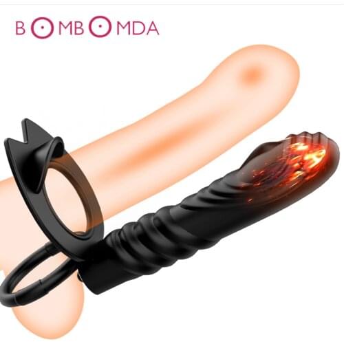 Double Penetration Vibrator Sex Toys Penis Strapon Dildo Vibrator, Strap On Penis Anal Plug for Man, Adult Sex Toys for Beginner