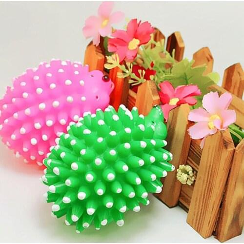 9.5cm Length Puppy Dog Squeaky Chew Toys for Dogs Hedgehog Shape Pet Dog Toys Puppy Squeaker Ball Funny Toys