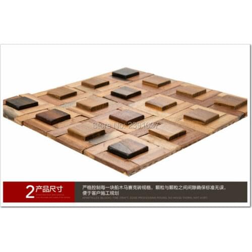 1 Box (11sheet) Brand New Mordern Style Antique wood mosaic tiles home walls decoration material backsplash 3D panels