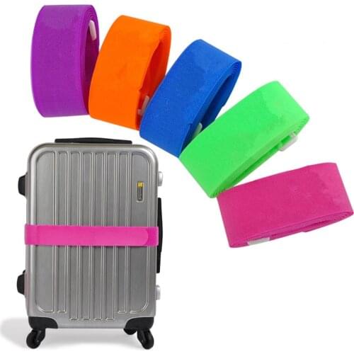 2Pcs 5cm*200cm Adjustable Nylon Travel Luggage hook and loopTape Luggage Cross Packing Belt Baggage Suitcase Protective Straps