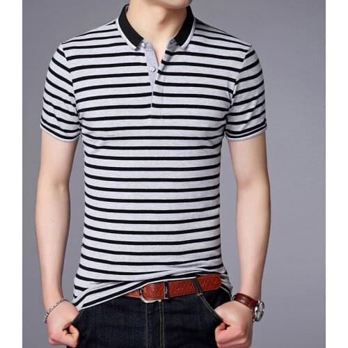 MRMT 2021 Brand New Summer Mens T-Shirt Business Casual Short-Sleeved Men T Shirt Youth Turtleneck Striped Shirt Tshirt For Male
