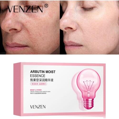 VENZEN 30Pcs Arbutin Face Serum Small Bulb Serum Whitening Brightening Moisturizing Anti Wrinkle Firming Cream Skin Care 2ML