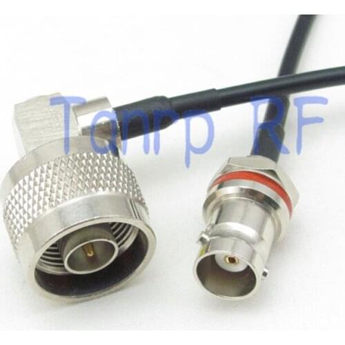 50CM Pigtail coaxial cable RG174 extension 20in N male right angle to mini BNC female with nut bulkhead RF connector adapter