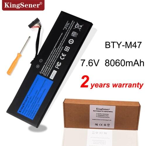 KingSener BTY-M47 Laptop Battery for MSI GS40 GS43 GS43VR 6RE GS40 6QE 2ICP5/73/95-2 MS-14A3 MS-14A1 7.6V 8060mAh/61.25WH