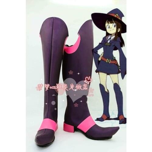 Anime Little Witch Academia Akko Kagari Cosplay Shoes Boots hand made for Halloween Christmas Party Shows