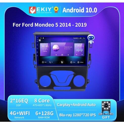 EKIY 6G 128G DSP Car Radio Multimedia 1280*720P 2.5D Blu-ray IPS Screen For Ford Mondeo 2012-2014 Navigation GPS Stereo no 2 din