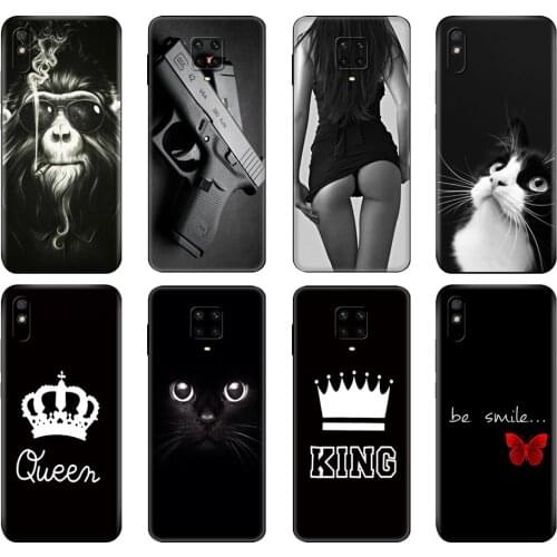 Black tpu Case For Xiaomi Redmi 7A 8 8A 9 9A Case Redmi Note 8T Note 8 Pro T Note 9 9S 9 Pro flower cat tiger animal