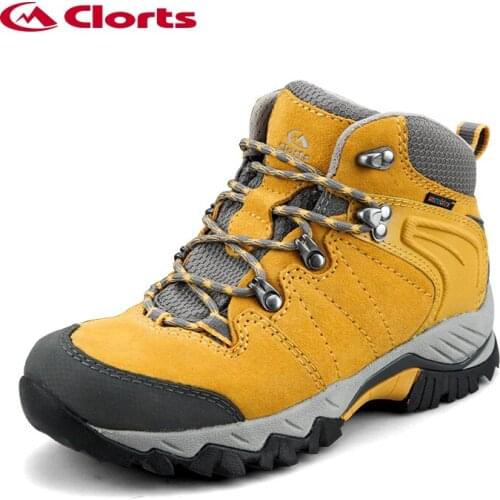 Clorts Womens Waterproof Hiking Shoes Genuine Leather Outdoor Tactical Boots Non-slip Trekking Shoes HKM-822