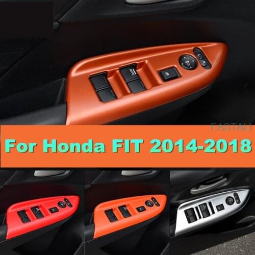 For Honda FIT 2014-2018 car window Button decorative panel high quality ABS panel frame interior frame Car adorn accessories