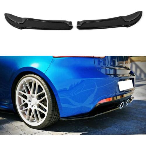 Gloss Black for Maxton Style Rear Bumper Side Splitters for MK6 R R20 2009 2010 2011 2012 2013 Car Accessories