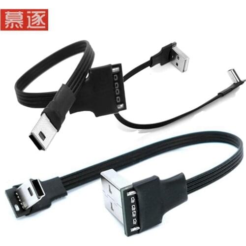USB Data Cable A Male to Mini USB B 5Pin Male 90 Degree UP / Down / Left / Right Angle Adapter Charge Sync 0.25M 0.5M1M