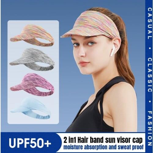 Tie Dye Sun Visor Hat Women Men Ice Silk Wide Brim Sports Cap Lightweight Quick Dry Golf Tennis Hat Roll-up Portable Beach Cap