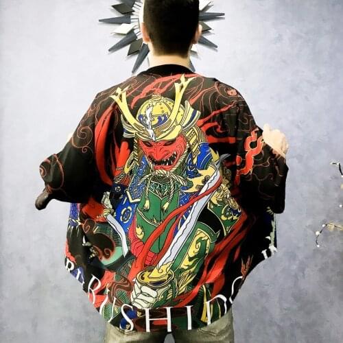 Kimono Men Japanese Kimono Traditional Male Kimono Cardigan Men Harajuku Streetwear Samurai Costume Yukata Male Haori Obi 2021