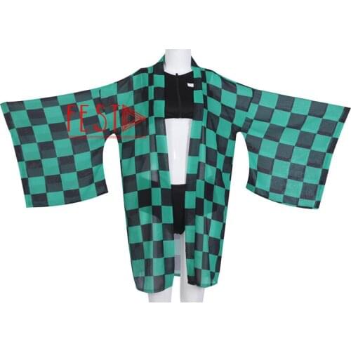 Anime Demon Slayer Green Swimsuit Kamado Tanjirou Cosplay Costume Kimetsu No Yaiba Train Mugen Bikini Swimsuit Beach Party Girl