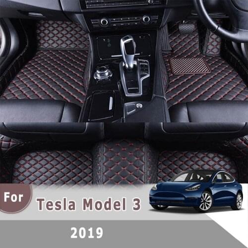 RHD Carpets For Tesla Model 3 2019 Car Floor Mats Auto Interior Accessories Weather Parts Custom Rugs Waterproof Automobiles