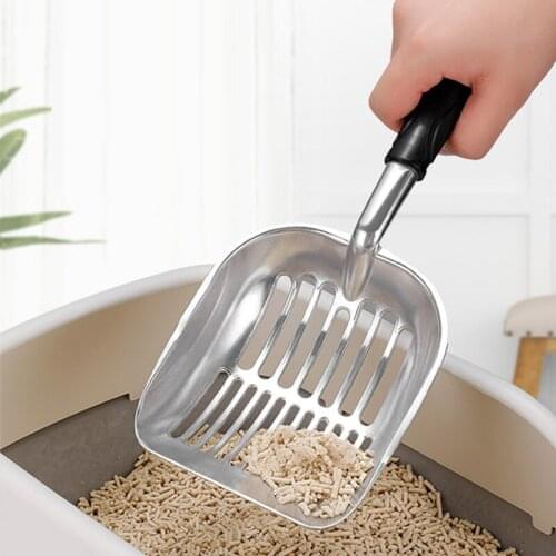 Cat Litter Shovel Pet Cleanning Tool Aluminum Alloy Rubber Handle Scoop Cat Sand Cleaning Products Dog Cat Clean Feces Supplies