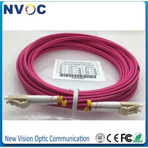 10Pcs/Lot,8Meter,MM(OM4),Duplex,3.0mm,LSZH Pink Jacket,LC-LC Fiber Optic Patch Cord,LC UPC OM3-550 DX 8M Fiber Jumper Connector