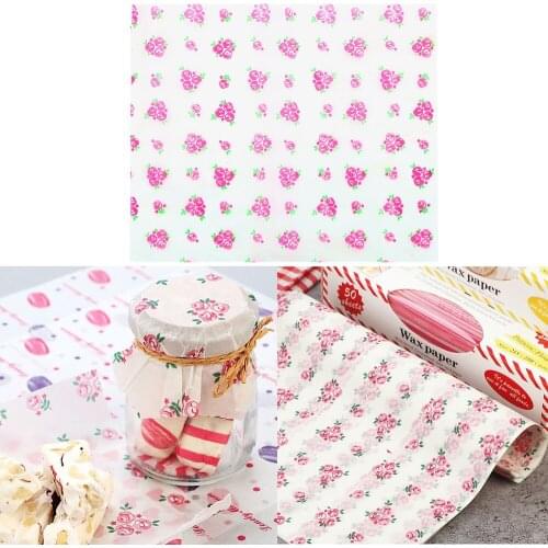 Food Wrappers 50Pcs/Lot Food Grade Grease Paper Oilpaper Wax Paper Nonstick Wrapping Paper For Bread Candy Cake Burger Fries