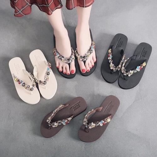 Beach Shoes Slippers Flat Platform Rubber Flip Flops Luxury Slides Med On A Wedge Sabot Hawaiian Designer Glitter Fashion Fabric