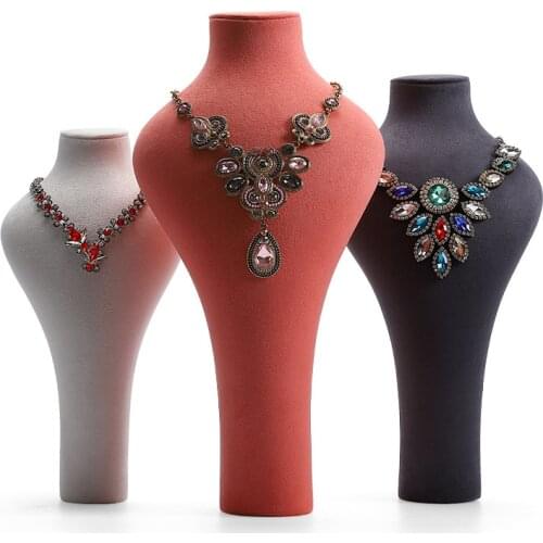 Microfiber jewelry props portrait neck necklace display stand shop dedicated neck model neck display props