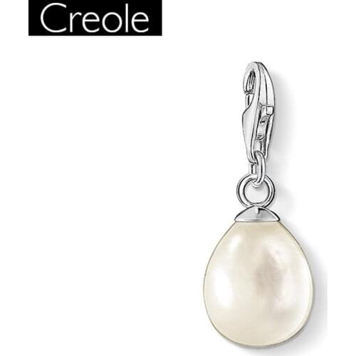 Charm Pendant Water Drop Pearl,2018 Fashion Jewelry Trendy Pure 925 Sterling Silver Gift For Women Girls Fit Bracelet Necklace