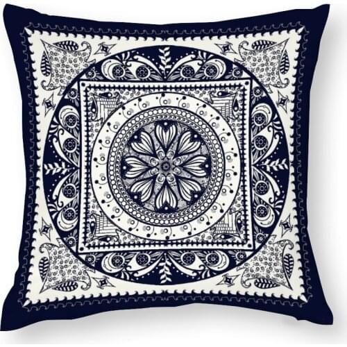 Popular Mandala Cushion Cover Bohemian Style Geometric Pillow Case Decorative Pillow Cover For Sofa Car Home Polyester Material