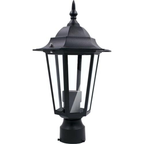 Post Pole Light Outdoor Garden Patio Driveway Yard Lantern Lamp Black Top