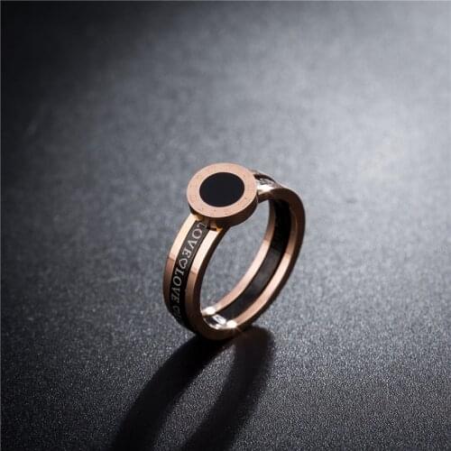 Simple and Light Luxury Without Fading Couple Ring Womens Stainless Steel Jewelry Two Banding Methods Wholesale