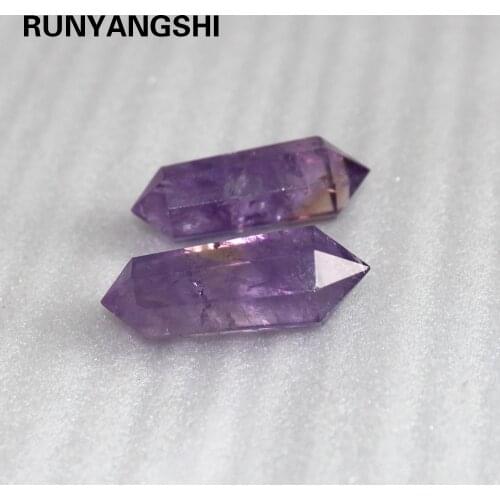 Dropshipping natural crystal stone amethyst Purple octahedral crystal column quartz Hexagonal Chakra Healing Point Pendulum