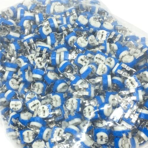 20pcs/lot RM065 RM-065 100 200 500 1K 2K 5K 10K 20K 50K 100K 200K 500K 1M ohm Trimpot Trimmer Potentiometer variable resistor