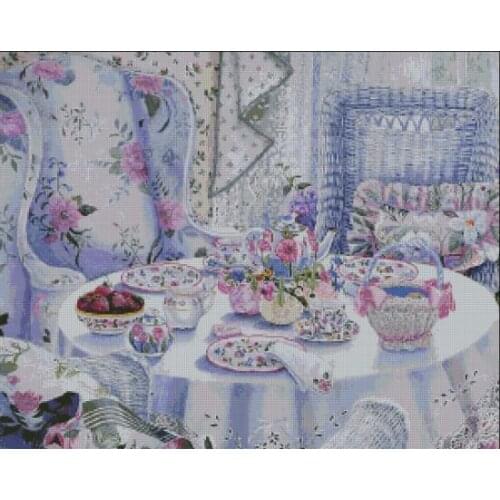 Romantic Cozy Home - Sofa Chair Arts Needlework Embroidery DIY Cross Stitch Kits Crafts 14CT Unprinted Home Decor Handmade