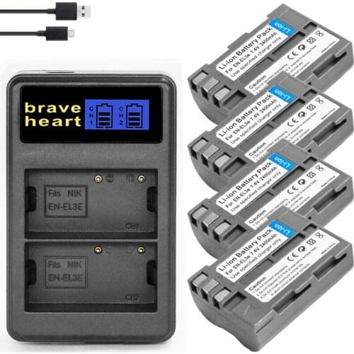 EN EL3e EN-EL3e ENEL3e 2400mAh Camera battery pack For Nikon D30 D50 D70 D70S D90 D80 D100 D200 D300
