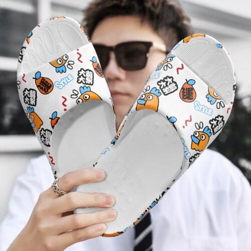 Slippers Women 2021 Summer Couple Size 36-45 Non-slip House Slippers Lucky Casual Beach Slippers Quality Lover Shoes