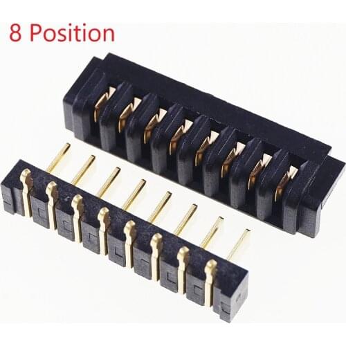 5 Pairs Pitch 2.5 mm 8 Positions Female Blade Socket Receptacle Male Header Battery Connector Right Angle Through Holes 7A