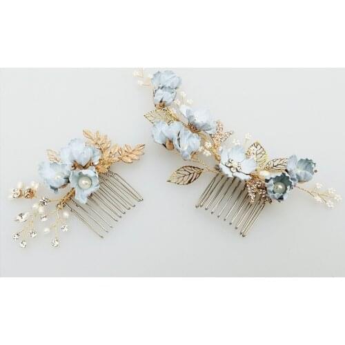 Bride Wedding Headdress Hair Comb Hair Insert U Shape Insert Jewelry Handmade Hair Accessories Flower Hairpin