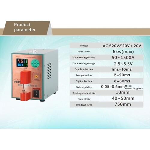 SUNKKO 796SD Spot Welder Intelligent Precision Pulse Spot Welding Machine pin For Stainless Steel Butt Welding without table