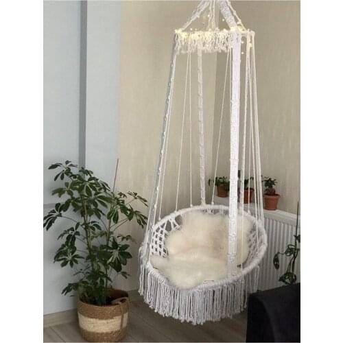 Outdoor Hammock Swing Chair Hanging Swing Chair Portable Relaxation Canvas Swing Lazy Chair Black Suspended Swing leather гамак