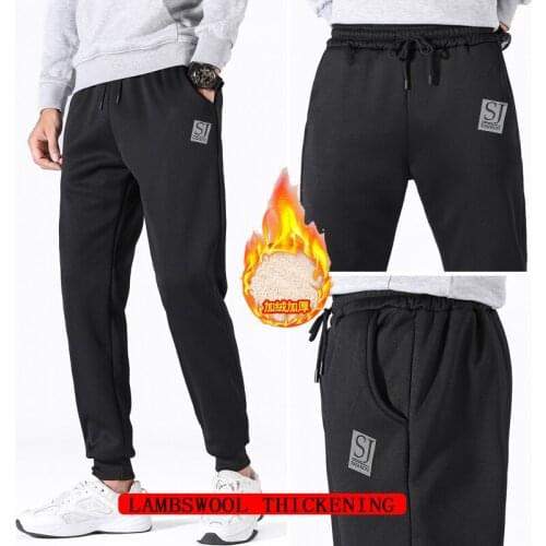2021 Autumn And Winter LAMBSWOOL THICKENING Thickened Mens Casual Pants Mens Elastic Sports Pants Large Loose Leggings 5XL