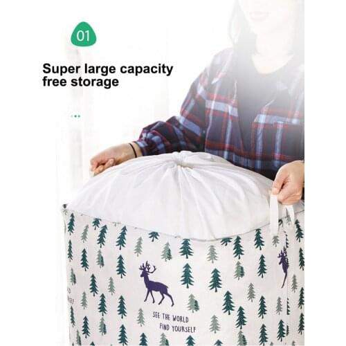 Large Capacity Laundry Hamper Dirty Cloth Basket Printing Waterproof Washing Bag Foldable Storage Organizer Save Space