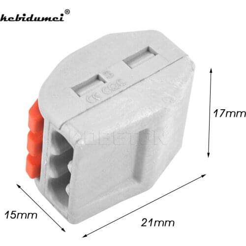 1pcs 3 Pin Universal Soft and hard Compact Wire Wiring Connectors conductor terminal block with lever
