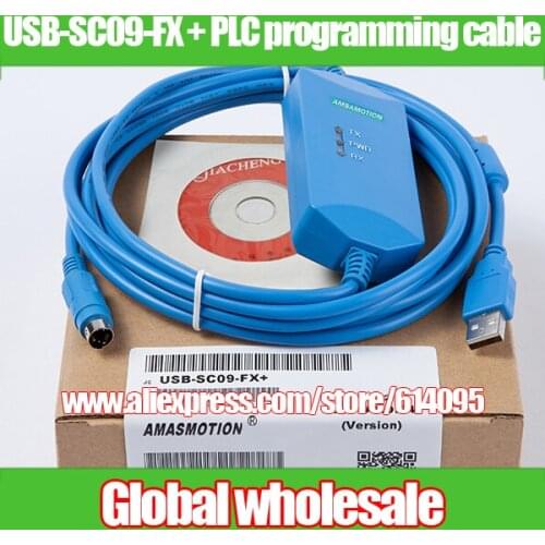 1pcs USB-SC09-FX + PLC programming cable for Mitsubishi FX / USB TO RS422 ADAPTER FOR MELSEC FX PLC Electronic Data Systems