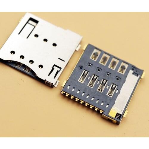 100pcs MUP-C792 Original Micro SIM Card Connector Patch Self-piercing 6 +1 P / 8 +1 P SIM Card Slot Sockets