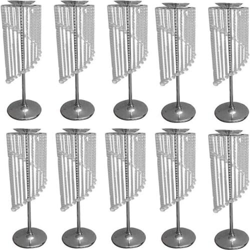 12pcs)Wedding Centerpiece Crystal Style Flower Stand Tall Table Chandelier Decoration qq452