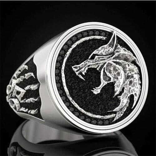 2021 Trend Viking Warrior Two-color Hunter Wolf Claw Ring Retro Punk Man Nordic Domineering Ring Party Brother Gift