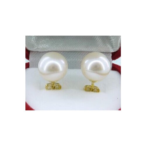 White 8-9mm aaa grade perfect round pearl stud earring 14k